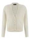 Peserico Tricot Cardigan Sweaters And Cardigans White In White