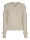 Peserico Sweater With Cable Knit Pattern In Neutral