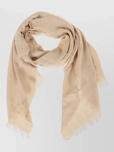 Peserico Sequin Cotton Twill Scarf Subtle Shimmer