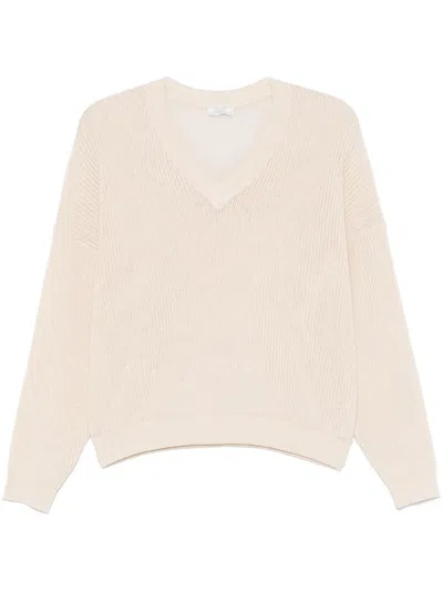 Peserico Sequin-detail Cotton Top In Beige