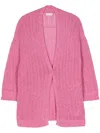 Peserico Sequin-detail Open-knit Cardigan In 粉色