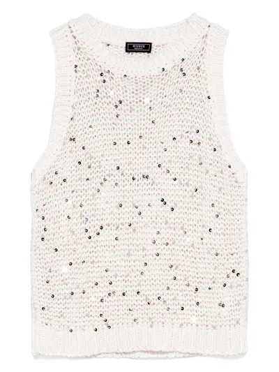 Peserico Sequin-detail Vest In Neutrals