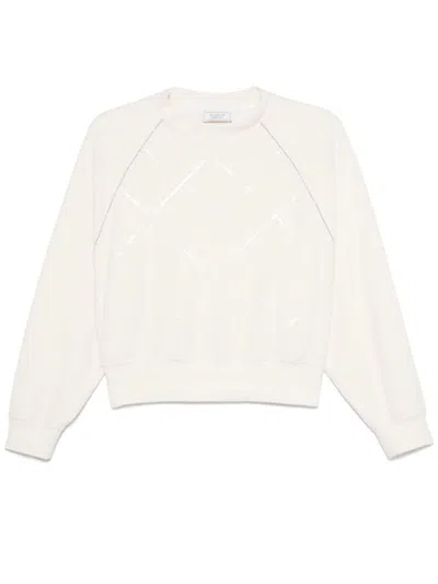 Peserico Sequin-detailed Sweatshirt In White