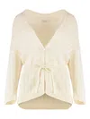 Peserico Sequin-embellished Belted Cardigan In Neutral