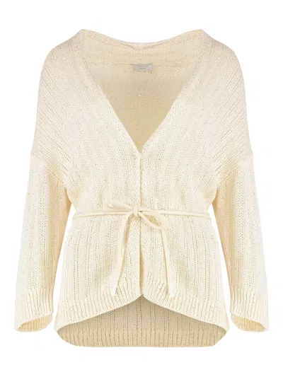 PESERICO SEQUIN-EMBELLISHED BELTED CARDIGAN