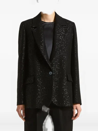 Peserico Sequin-embellished Blazer In Black