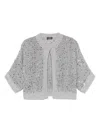 Peserico Sequin-embellished Cardigan In Gray