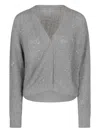 Peserico Sequin-embellished Cardigan In Gray