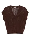 Peserico Sequin-embellished Cardigan In Brown