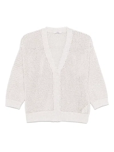 Peserico Sequin-embellished Cardigan In Neutrals
