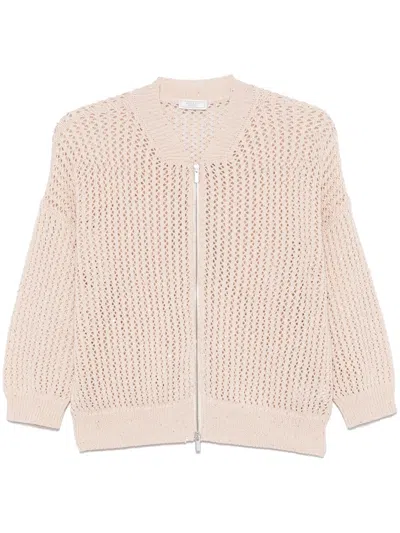 Peserico Cardigan Mit Pailletten In Nude