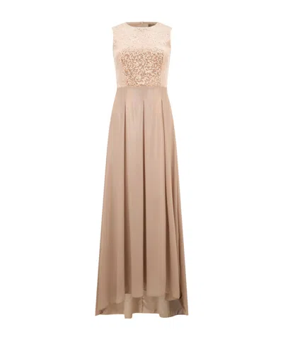 Peserico Sequin-embellished Flared Long Dress In Brown