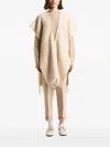 Peserico Sequin-embellished Fringed Cape In Neutral