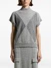 Peserico Sequin-embellished High-neck Vest In Gray