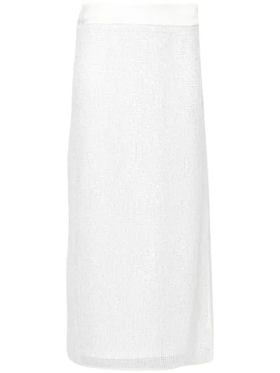 Peserico Sequin-embellished Midi Skirt In White