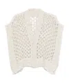Peserico Sequin-embellished Open-knit Cardigan In White