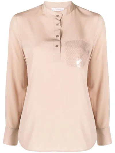 Peserico Sequin-embellished Pocket Buttoned Shirt In Pink