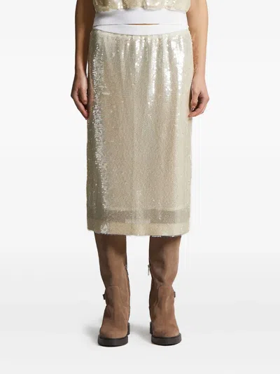 Peserico Sequin-embellished Skirt In Neutral