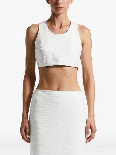 Peserico Sequin-embellished Sleeveless Tank Top In White