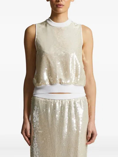 Peserico Sequin-embellished Sleeveless Top In Neutral