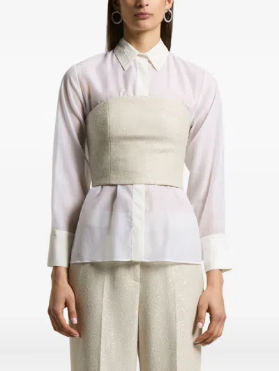 Peserico Sequin-embellished Strapless Top In White