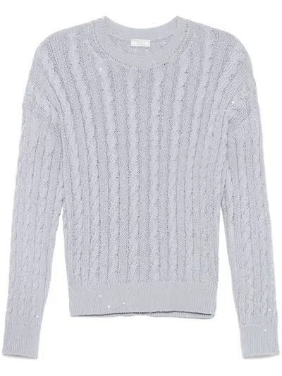 Peserico Sequin-embellished Sweater In White