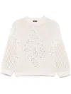 Peserico Open-knit Sweater In Neutrals