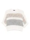 Peserico Sequin-embellished Sweater In Neutrals