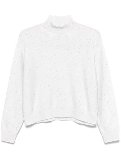 Peserico Sequin-embellished Sweater In 白色