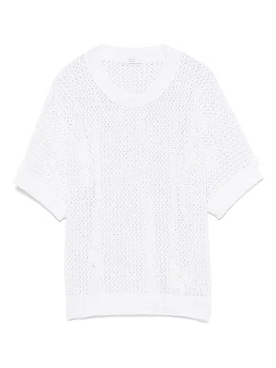 Peserico Sequin-embellished T-shirt In White