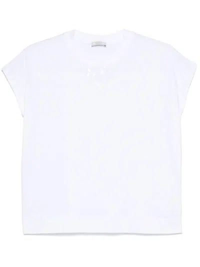 Peserico Sequin-embellished T-shirt In White