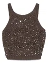 Peserico Sequin-embellished Tank Top In Brown