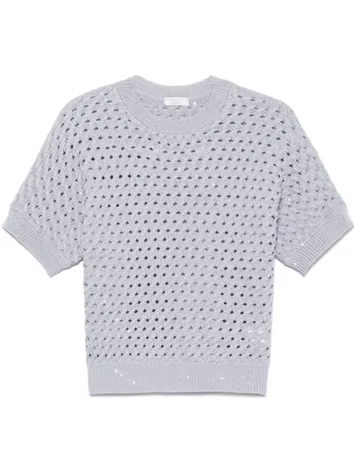 Peserico Sequin-embellished Top In Blue