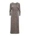 Peserico Sequin-embellished Velvet Midi Dress In Gray