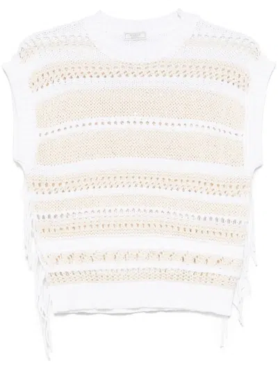 Peserico Sequin-embellished Vest In Neutrals