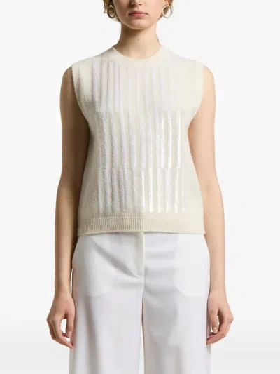 Peserico Sequin-embellishment Vest In Neutral