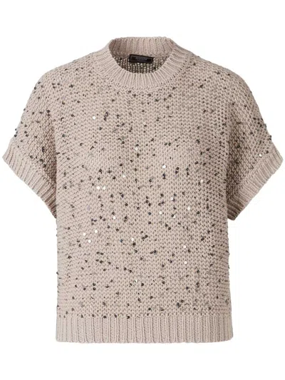 Peserico Sequin Jersey In Neutrals