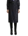 Peserico Sequin Embellished Midi Skirt In Black