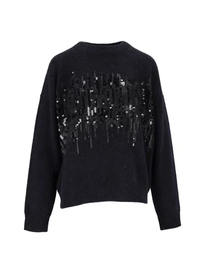 Peserico Sequin Relaxed-fit Knit Sweater In Multi