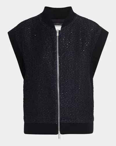 Peserico Sequin Shimmer Vest In Black