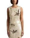 Peserico Sequin Sleeveless Camisole In Quartz Sand