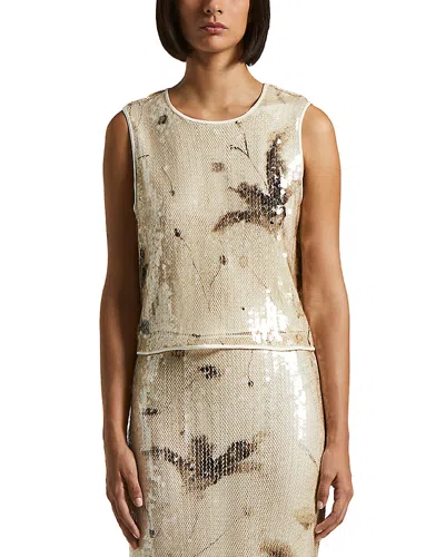 Peserico Sequin Sleeveless Camisole In Quartz Sand