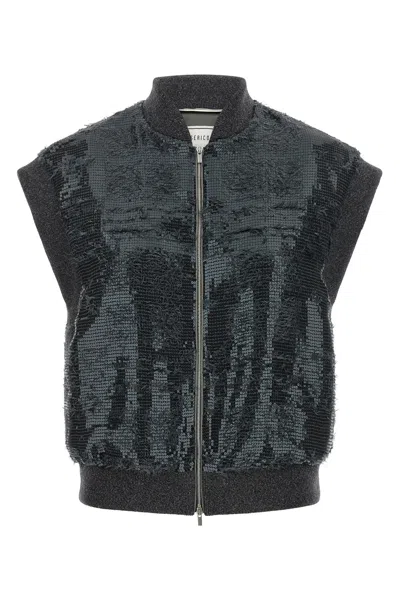 Peserico Sequin-embroidered Vest In Black