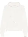 Peserico Sequined Knitted Hoodie In White