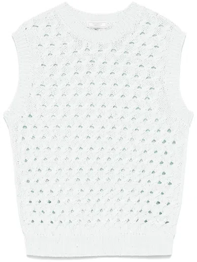 Peserico Sequined Knitted Top In Green
