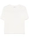 Peserico Sequined Knitted Top In White