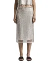 Peserico Sequined Midi Skirt In Amber Beige