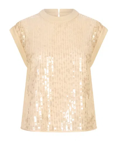 Peserico Sequined Vest In Metallic
