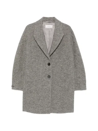 Peserico Sequin-embellished Bouclé Coat In Gray
