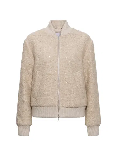 Peserico Long-sleeve Casual Jacket In Neutral